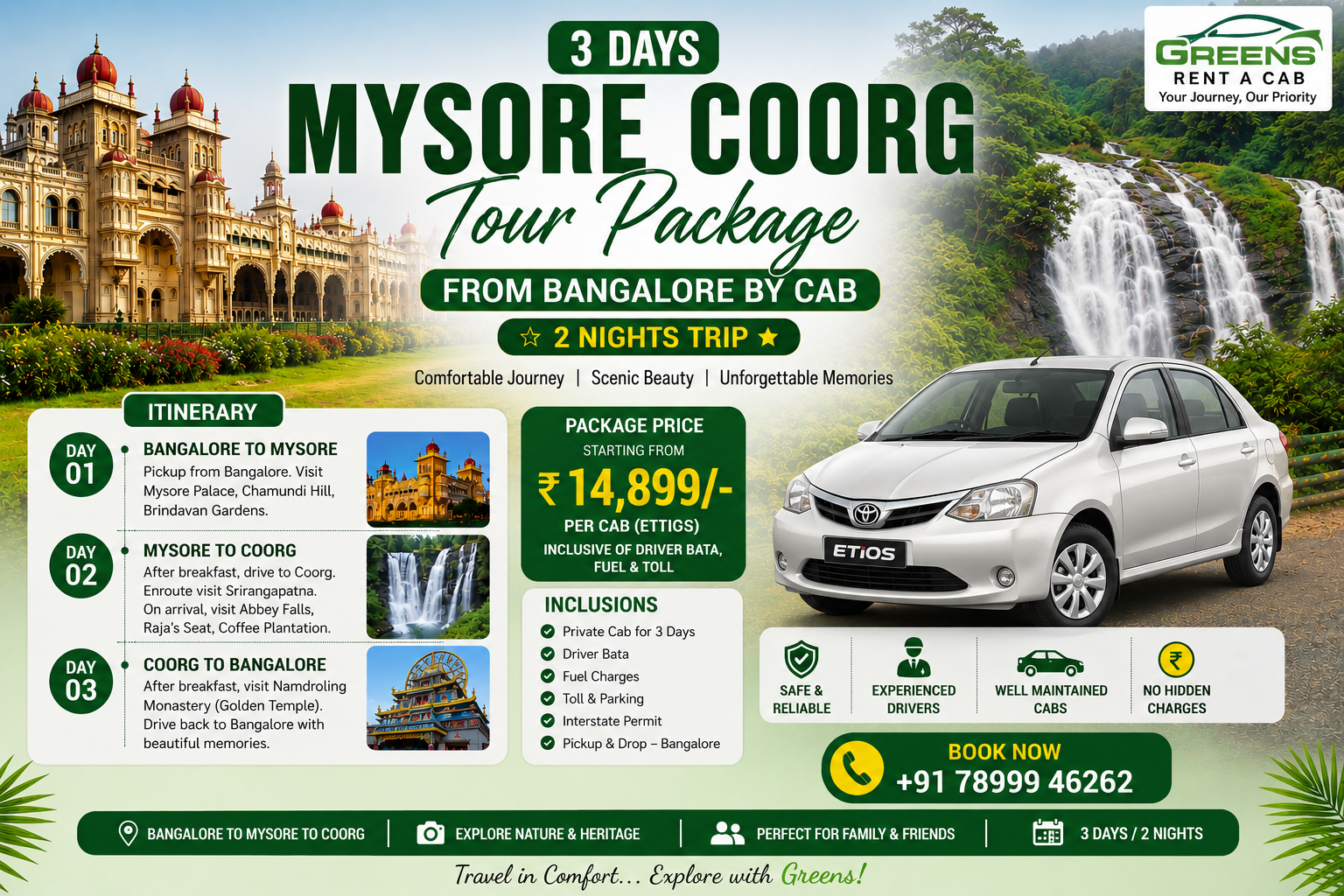 Bangalore to Mysore Taxi Booking
